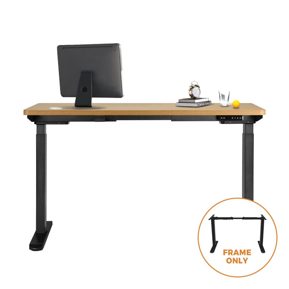 Oikiture Dual Motor Height Adjustable Standing Desk Dual Motors Home Office Sit Stand Desk Electric Motorised Standing Desk Fram Laptop Computer Workstation Black-Standing Desk-PEROZ Accessories