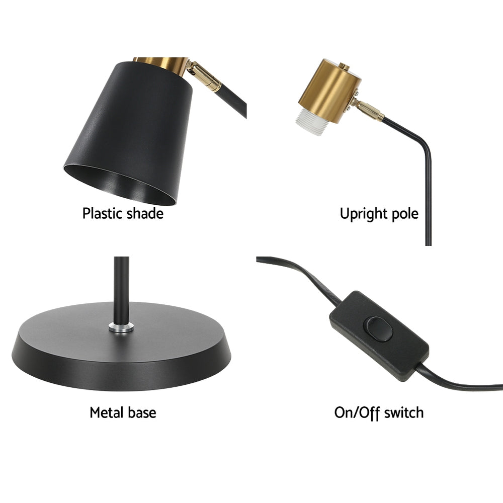 Artiss Floor Lamp Modern Light Stand LED Home Room Office Reading Black-Furniture > Living Room-PEROZ Accessories