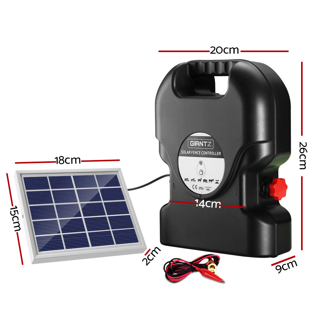 Giantz Electric Fence Energiser Solar Fencing Energizer Charger Farm Animal 15km 0.8J-Pet Care > Farm Supplies-PEROZ Accessories