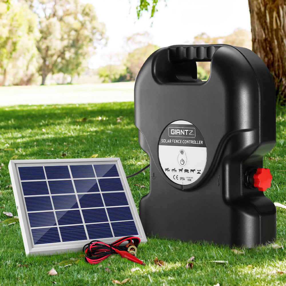 Giantz Electric Fence Energiser Solar Fencing Energizer Charger Farm Animal 15km 0.8J-Pet Care > Farm Supplies-PEROZ Accessories