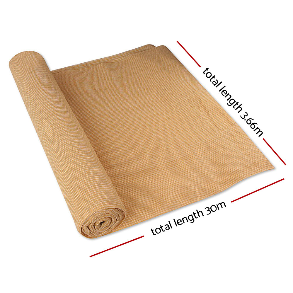 Instahut 90% Shade Cloth 3.66x30m Shadecloth Sail Heavy Duty Beige-Home & Garden > Shading-PEROZ Accessories