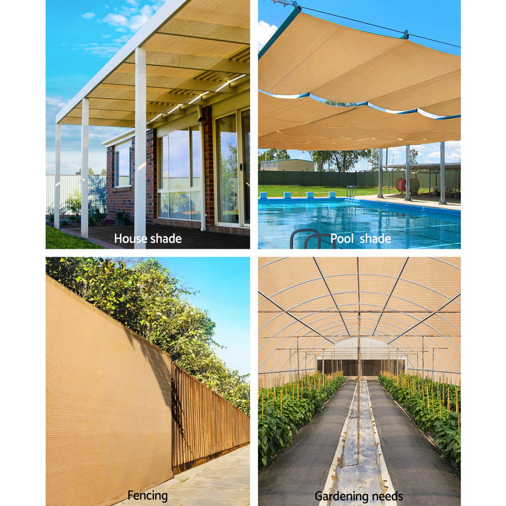 Instahut 90% Shade Cloth 3.66x30m Shadecloth Sail Heavy Duty Beige-Home & Garden > Shading-PEROZ Accessories