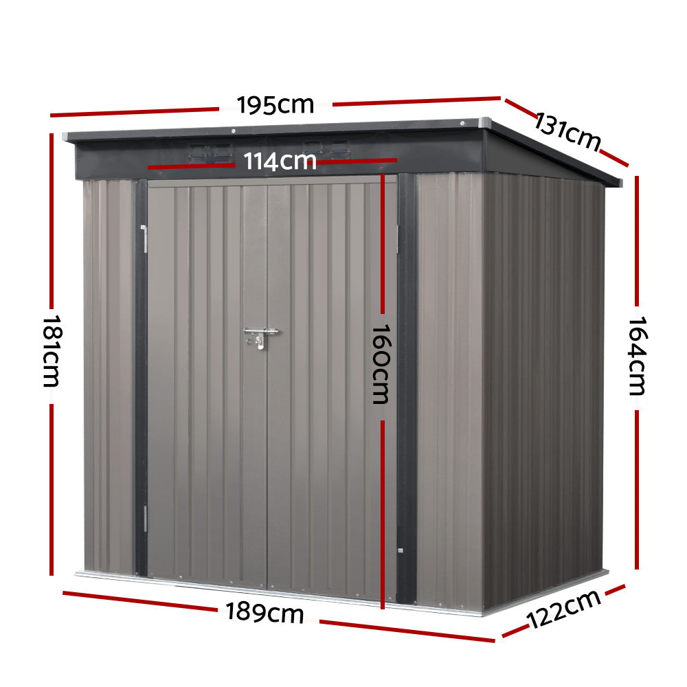Giantz Garden Shed Sheds Outdoor Storage 1.95x1.31M Steel Workshop House Tool-Home & Garden > Storage-PEROZ Accessories