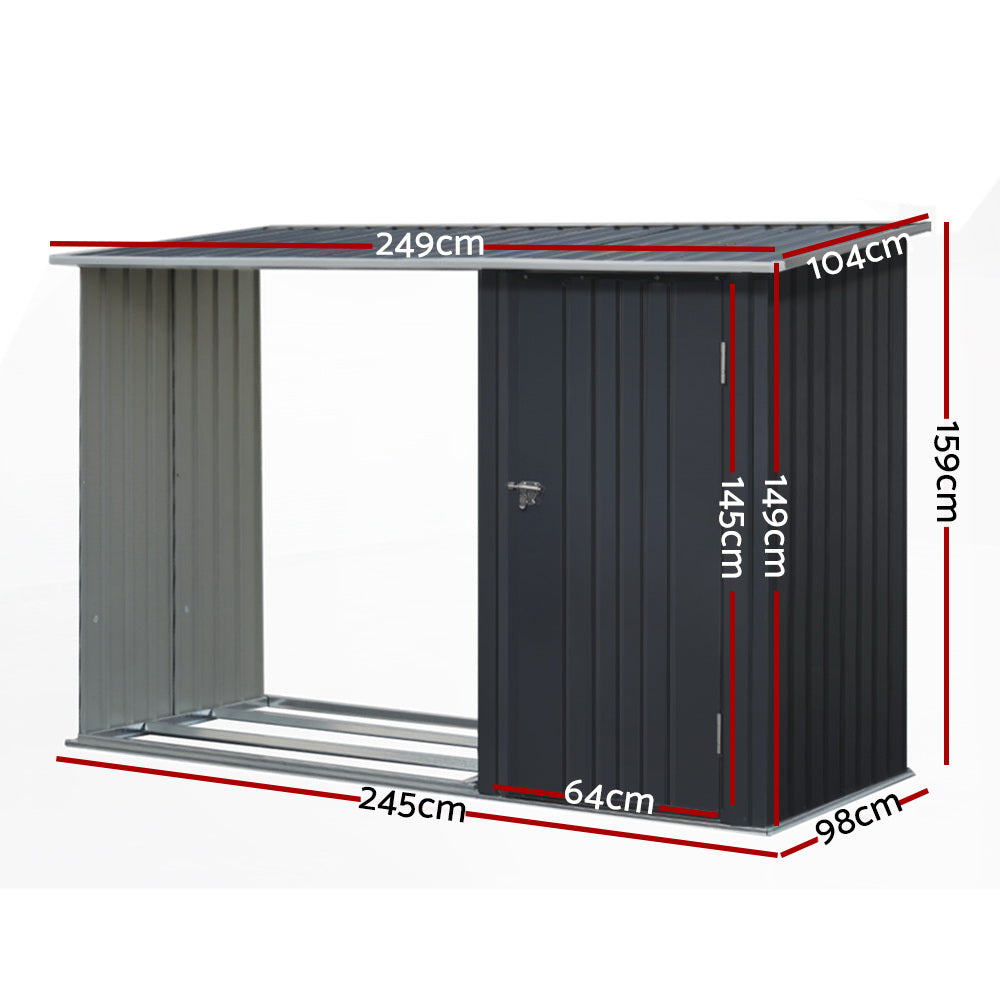 Giantz Garden Shed Sheds Outdoor Tool 2.49x1.04M Storage Workshop House Galvanised Steel-Home & Garden > Storage-PEROZ Accessories