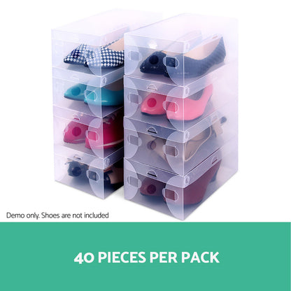 Artiss 40X Shoe Box Storage Clear Case Foldable Stackable-Home &amp; Garden &gt; Storage-PEROZ Accessories