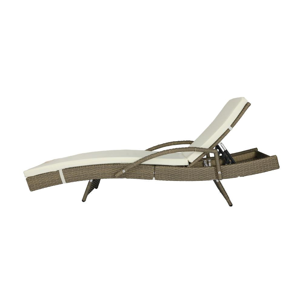 Livsip Sun Lounger Wicker Lounge Day Bed Sofa Outdoor Patio Set Pool Furniture-Sun Lounge-PEROZ Accessories