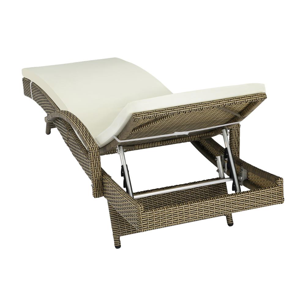 Livsip Sun Lounger Wicker Lounge Day Bed Sofa Outdoor Patio Set Pool Furniture-Sun Lounge-PEROZ Accessories