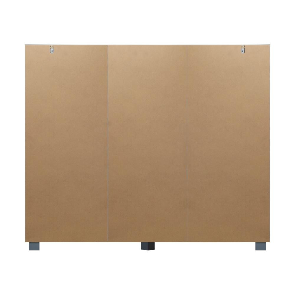 Oikiture Shoes Cabinet Shoe Storage Rack Organiser Shelf 3 Doors 30 Pairs White-Shoe Storage Cabinet-PEROZ Accessories