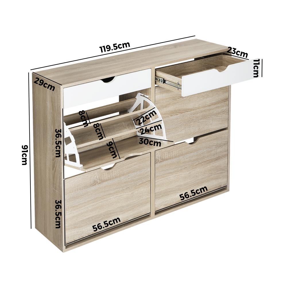 Oikiture Shoe Rack Shoe Storage Cabinet Cupboard Organiser Shelf Wooden 36 Pairs-Shoe Storage Cabinet-PEROZ Accessories