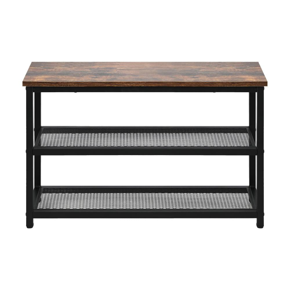 Oikiture Shoe Cabinet Bench Shoes Rack Shelf Storage 3-Tier Industrial Furniture-Shoe Bench-PEROZ Accessories