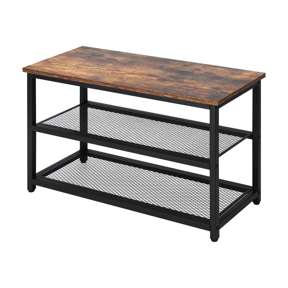 Oikiture Shoe Cabinet Bench Shoes Rack Shelf Storage 3-Tier Industrial Furniture-Shoe Bench-PEROZ Accessories