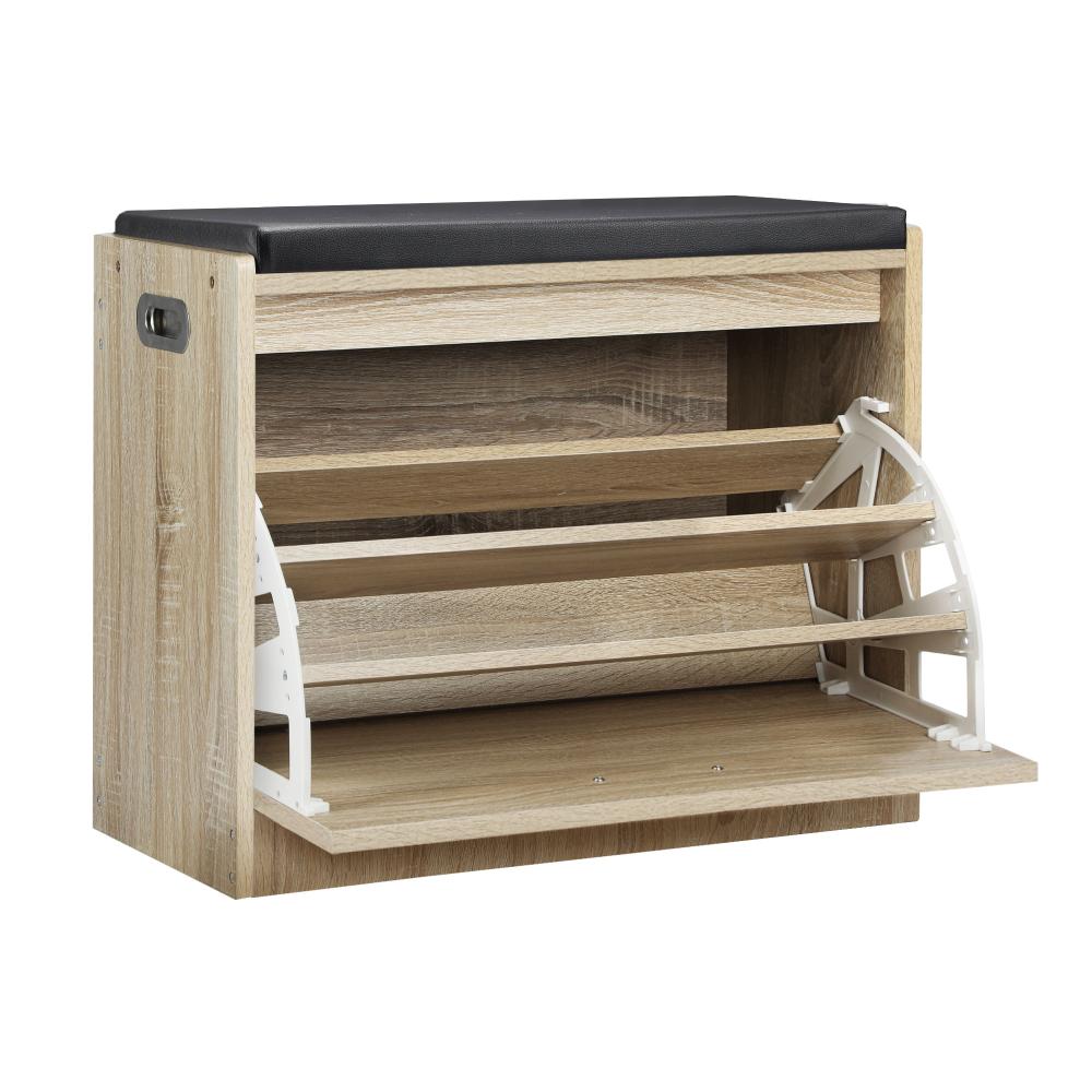 Oikiture Shoe Cabinet Bench Shoes Storage Shelves Shelf Organiser Cupboard Wooden 0.6M 15 Pairs-Shoe Bench-PEROZ Accessories