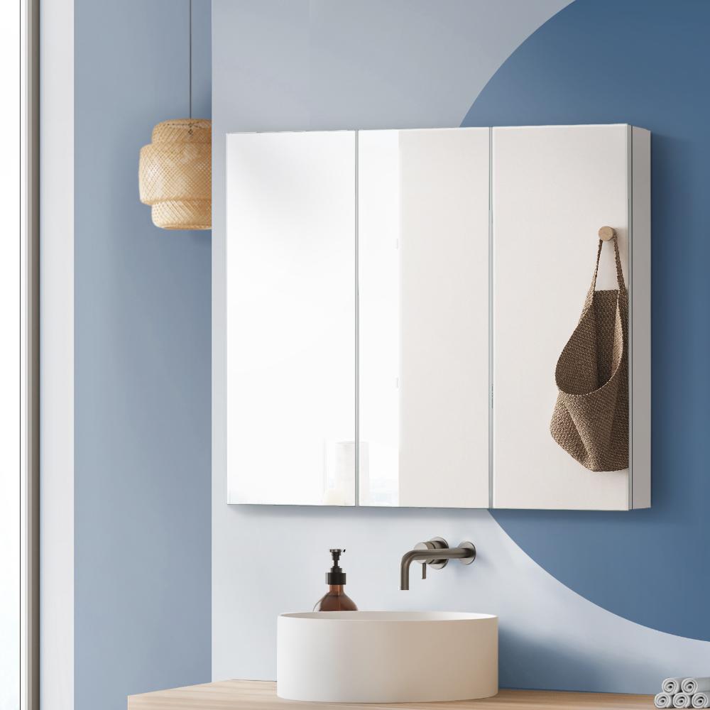 Oikiture Bathroom Mirror Cabinet Vanity Medicine Wall Storage 900mm x 720mm-Bathroom Cabinet-PEROZ Accessories