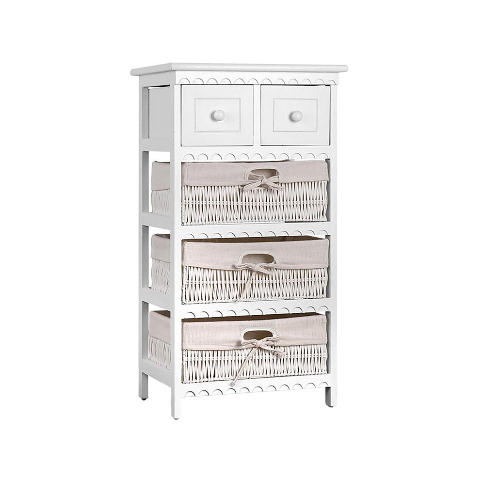 Artiss 3 Basket Storage Drawers - White-Furniture > Bedroom - Peroz Australia - Image - 2