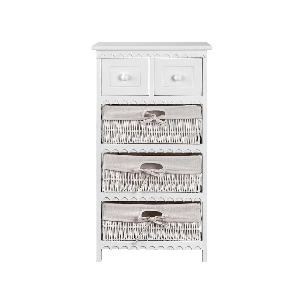 Artiss 3 Basket Storage Drawers - White-Furniture > Bedroom - Peroz Australia - Image - 4