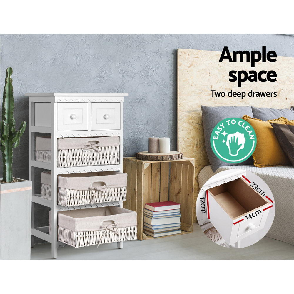 Artiss 3 Basket Storage Drawers - White-Furniture > Bedroom - Peroz Australia - Image - 8