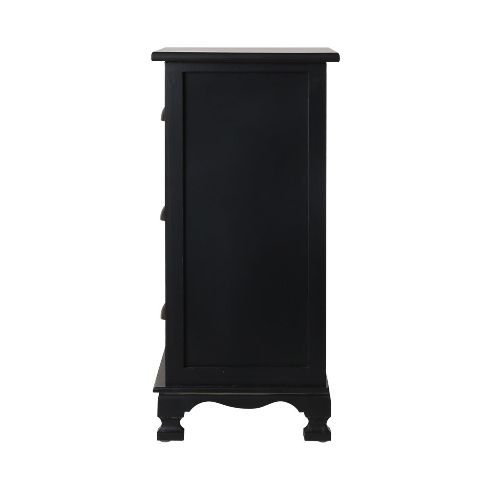 Artiss Vintage Bedside Table Chest Storage Cabinet Nightstand Black-Bedside Tables - Peroz Australia - Image - 5