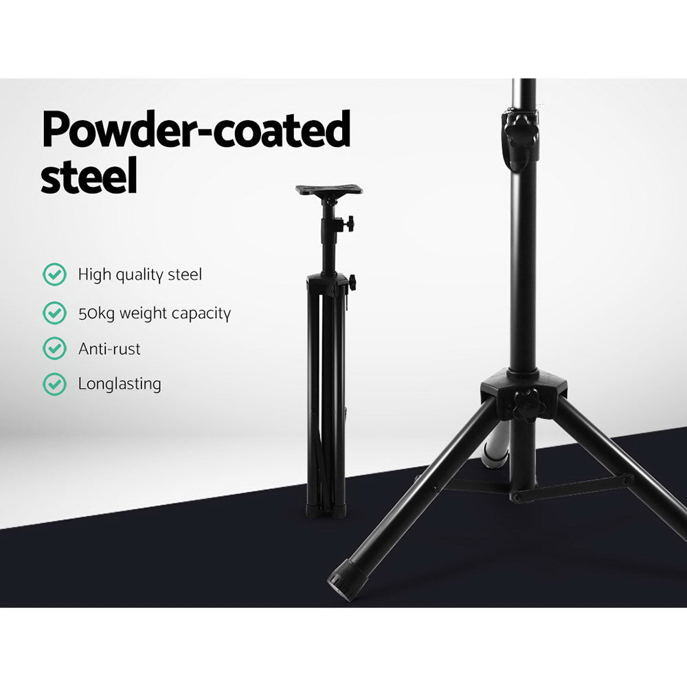 Set of 2 Adjustable 120CM Speaker Stand - Black-Audio & Video > Musical Instrument & Accessories-PEROZ Accessories