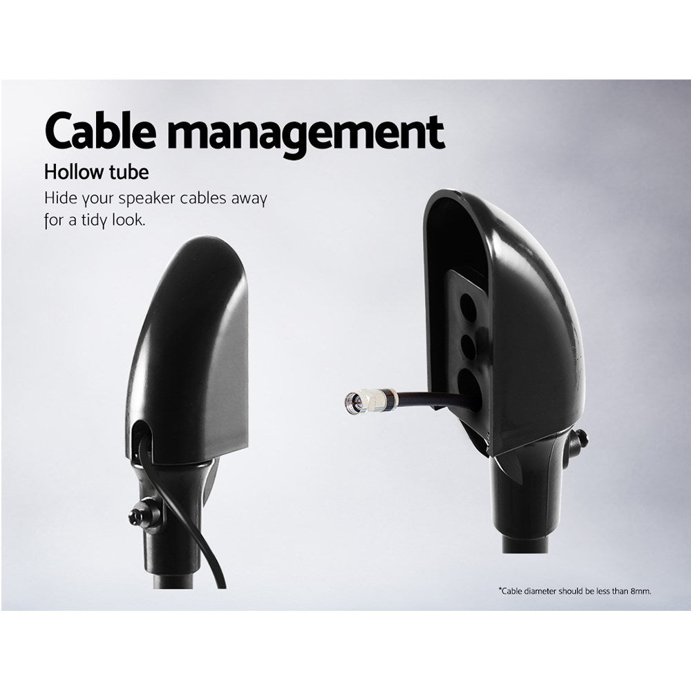 Set of 2 112CM Surround Sound Speaker Stand - Black-Audio & Video > Musical Instrument & Accessories-PEROZ Accessories