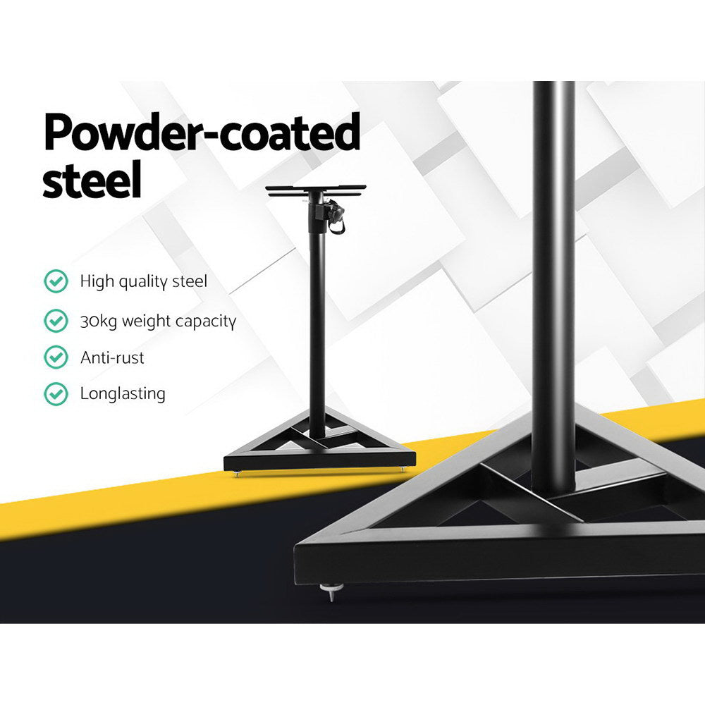 Set of 2 120CM Surround Sound Speaker Stand - Black-Audio & Video > Musical Instrument & Accessories-PEROZ Accessories