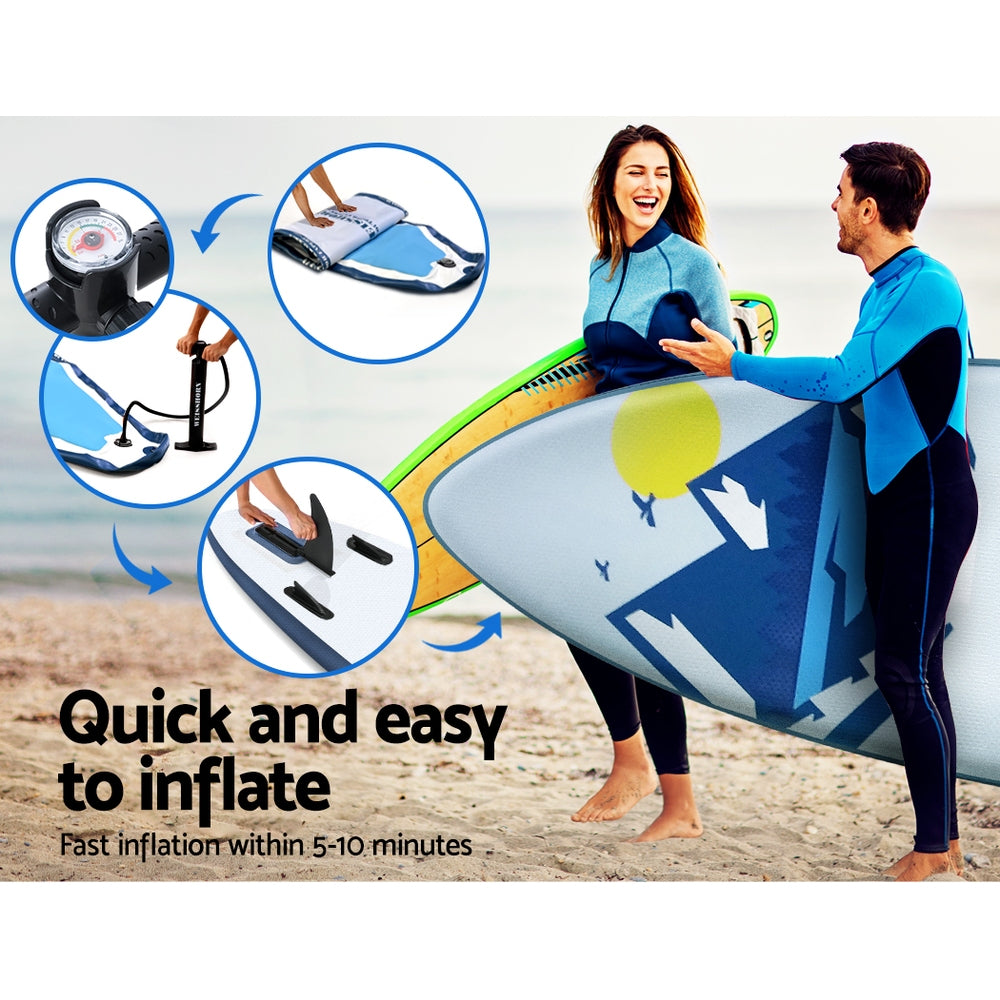 Weisshorn Stand Up Paddle Board Inflatable SUP Surfboard Paddleboard Kayak 10FT-Outdoor > Boating-PEROZ Accessories