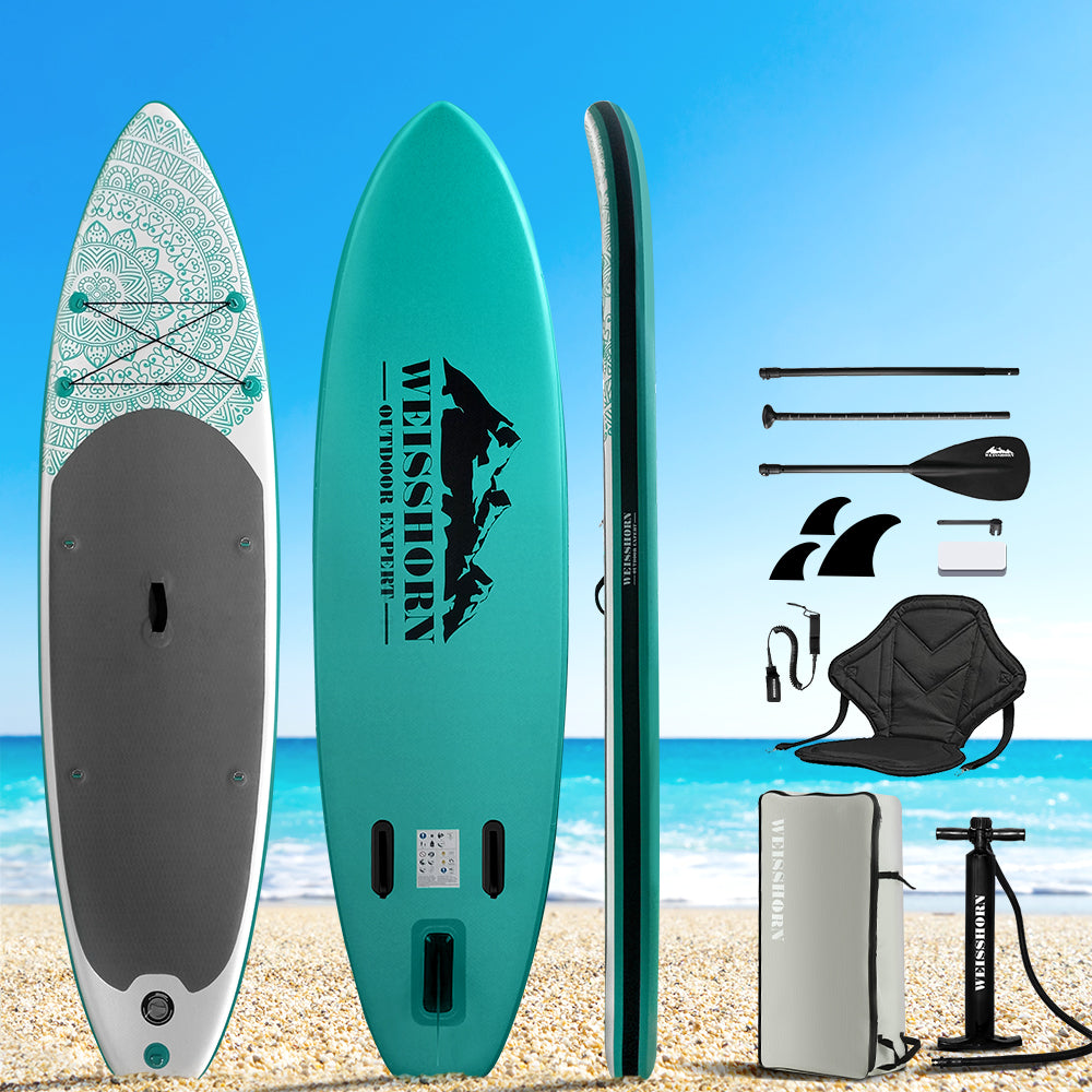 Weisshorn Stand Up Paddle Board Inflatable Kayak Surfboard SUP Paddleboard 10FT-Outdoor > Boating-PEROZ Accessories