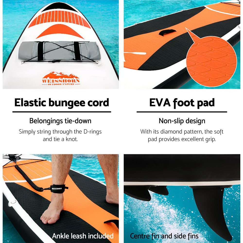 Weisshorn Stand Up Paddle Board Inflatable 11ft SUP Surfboard Paddleboard Kayak-Outdoor > Boating-PEROZ Accessories