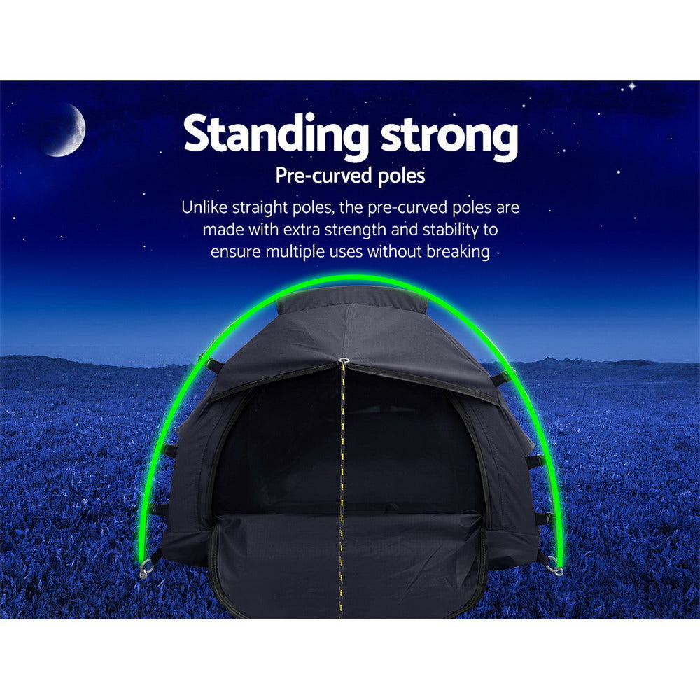 Weisshorn Camping Swags Single Biker Swag Grey Ripstop Canvas-Outdoor > Camping-PEROZ Accessories