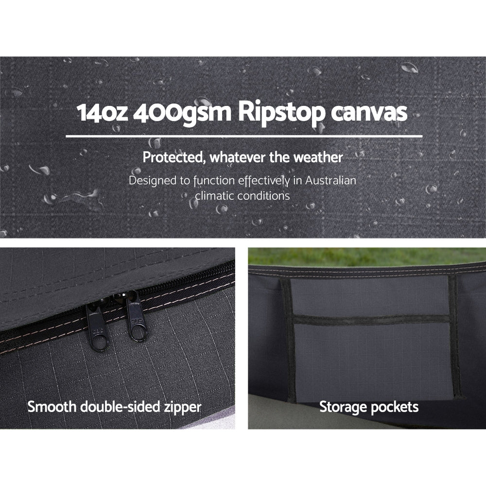 Weisshorn Double Swag Camping Swags Deluxe Canvas Tent Dark Grey-Outdoor > Camping-PEROZ Accessories