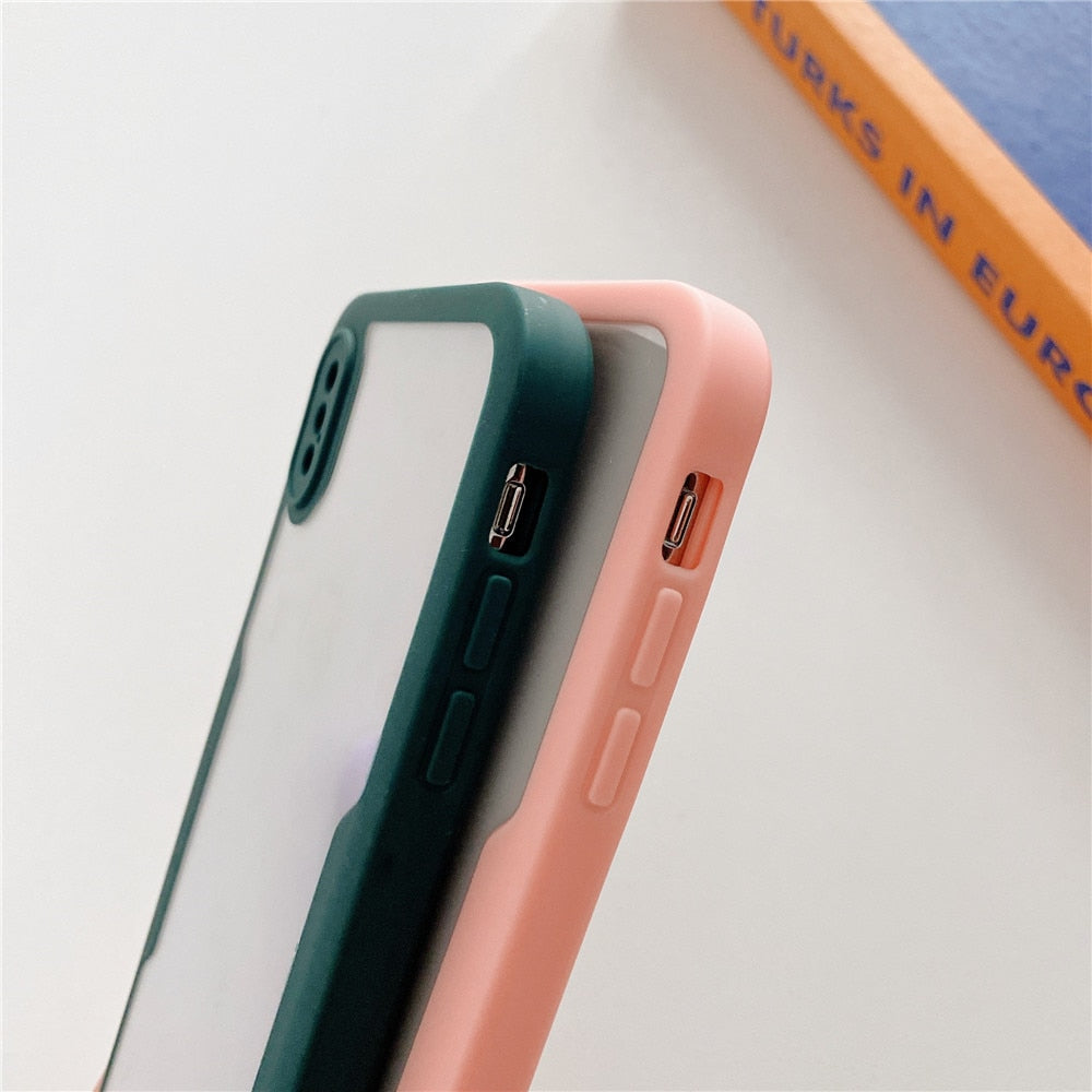 Anymob iPhone Case Blue Transparent Solid Color Bumper Silicone Shockproof Cover-Mobile Phone Cases-PEROZ Accessories