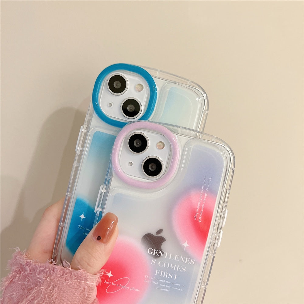 Anymob iPhone Case Blue Love Heart Transparent Soft Silicone Bumper Shockproof Clear Back Cover-Mobile Phone Cases-PEROZ Accessories