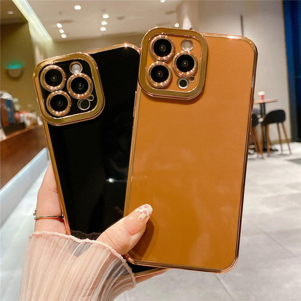Anymob iPhone Case Brown Camera Protection Shell Bumper Mobile Cover iPhone 12 11 13 Pro Max XR XS Max X 7 8 Plus SE 2020 12 13Pro Compatible-Mobile Phone Cases-PEROZ Accessories