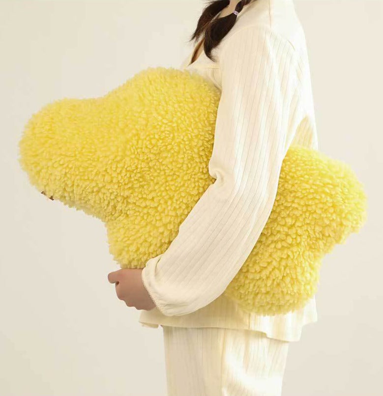 Anyhouz Plush Pillow Yellow Cloud Shape Stuffed Soft Pillow Seat Cushion Room Decor-Pillow-PEROZ Accessories