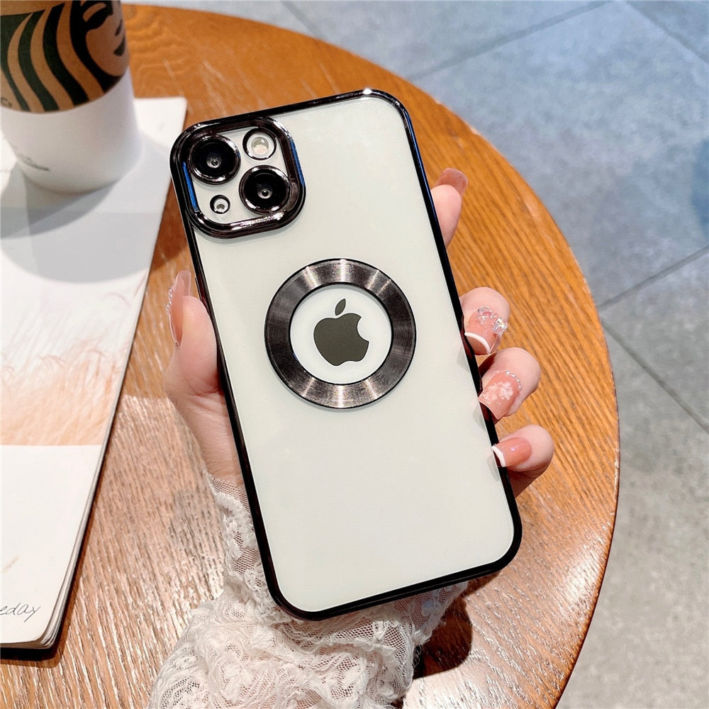 Anymob iPhone Case Gray Plating Transparent Camera Film Lens Protection Shockproof Bumper Cover-Mobile Phone Cases-PEROZ Accessories