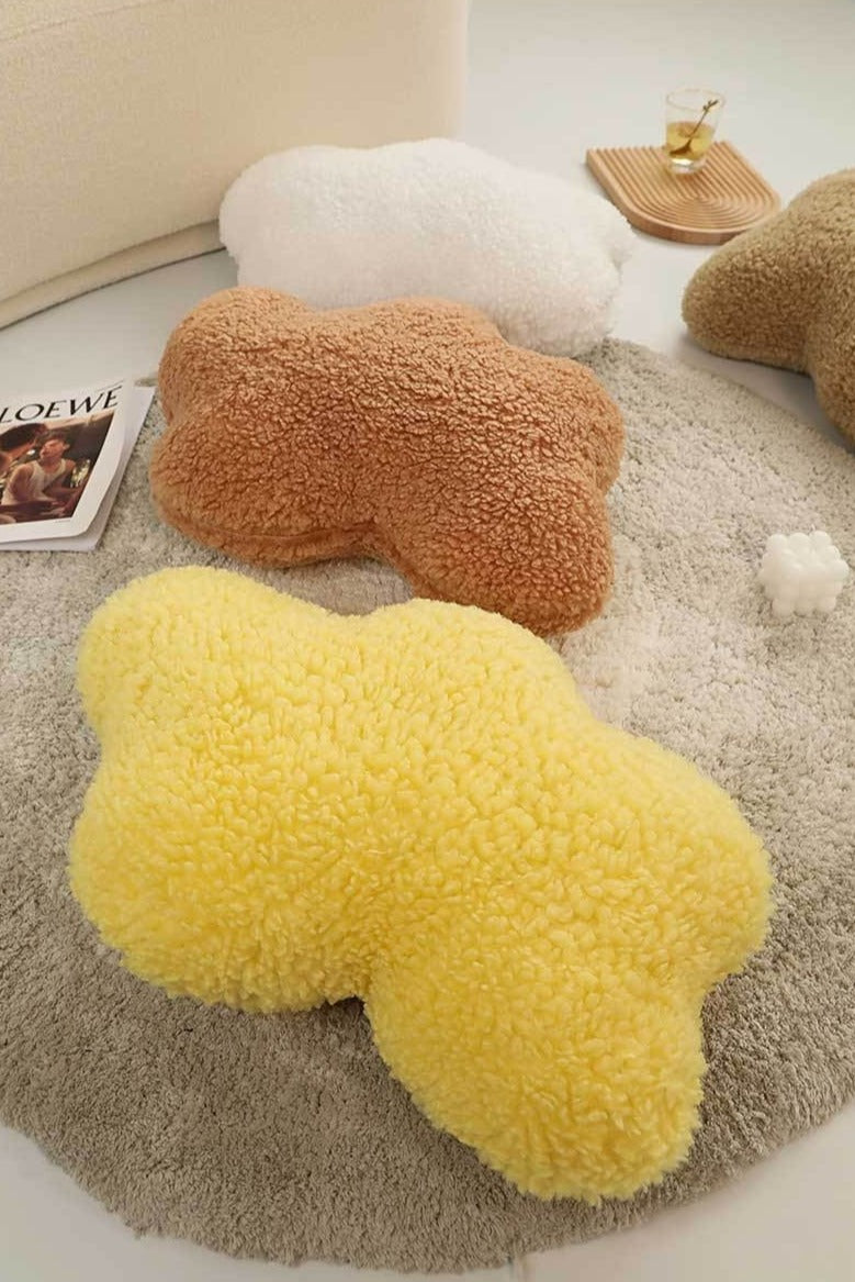 Anyhouz Plush Pillow Yellow Cloud Shape Stuffed Soft Pillow Seat Cushion Room Decor-Pillow-PEROZ Accessories