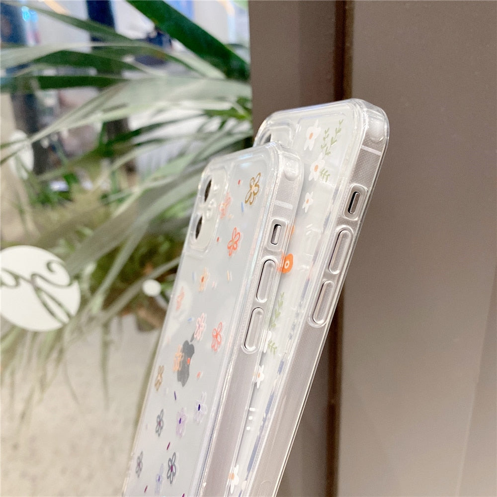 Anymob iPhone Case Multicolor Cute Flowers Floral Clear Soft Silicon Cover-Mobile Phone Cases-PEROZ Accessories