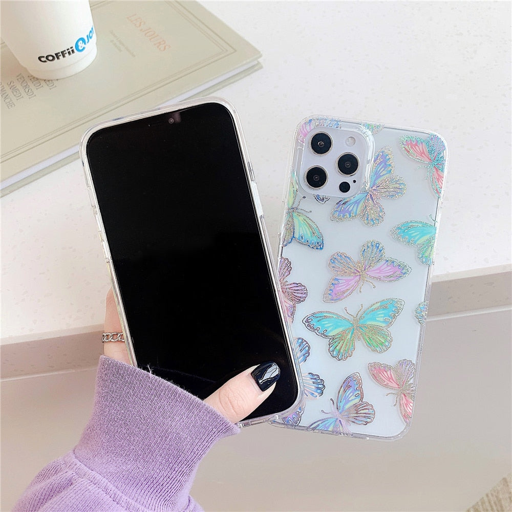 Anymob iPhone Pink Daisy Phone Case Transparent Shockproof Protective Cases Cover-Mobile Phone Cases-PEROZ Accessories