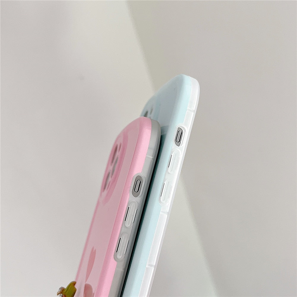 Anymob iPhone Case Pink Lovely Love Heart Soft Silicone Shockproof Bumper Camera Protection Cover-Mobile Phone Cases-PEROZ Accessories