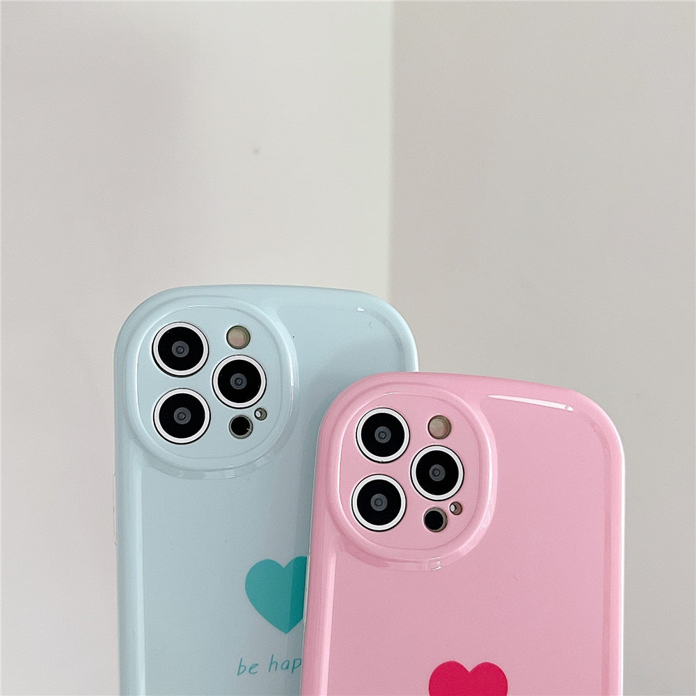 Anymob iPhone Case Pink Lovely Love Heart Soft Silicone Shockproof Bumper Camera Protection Cover-Mobile Phone Cases-PEROZ Accessories