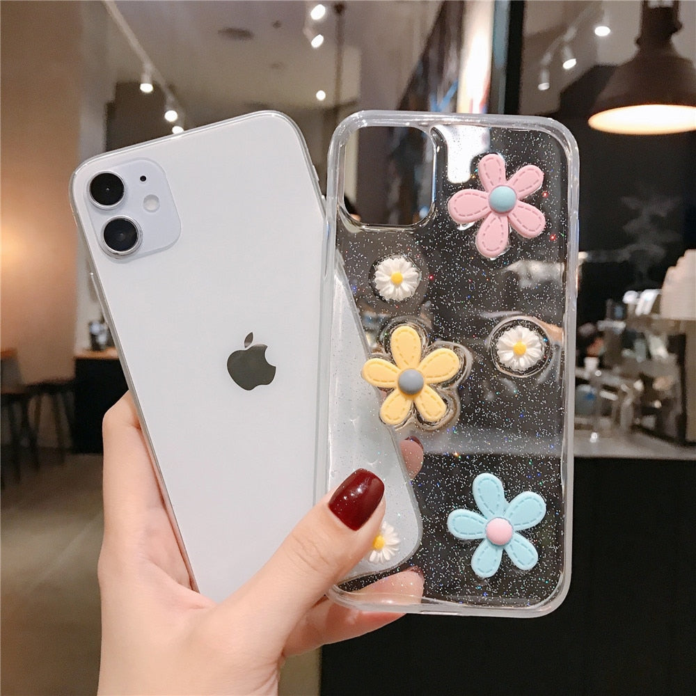 Anymob iPhone Pink 3D Flower Case Soft Silicone Shockproof Cover-Mobile Phone Cases-PEROZ Accessories