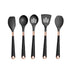 Anygleam Kitchen Utensils Non-stick Black 5 Set Gold Plated Handle with Support Point Cooking Tool Accessories Heat Resistant Kitchenware-Spatula and Shovel-PEROZ Accessories
