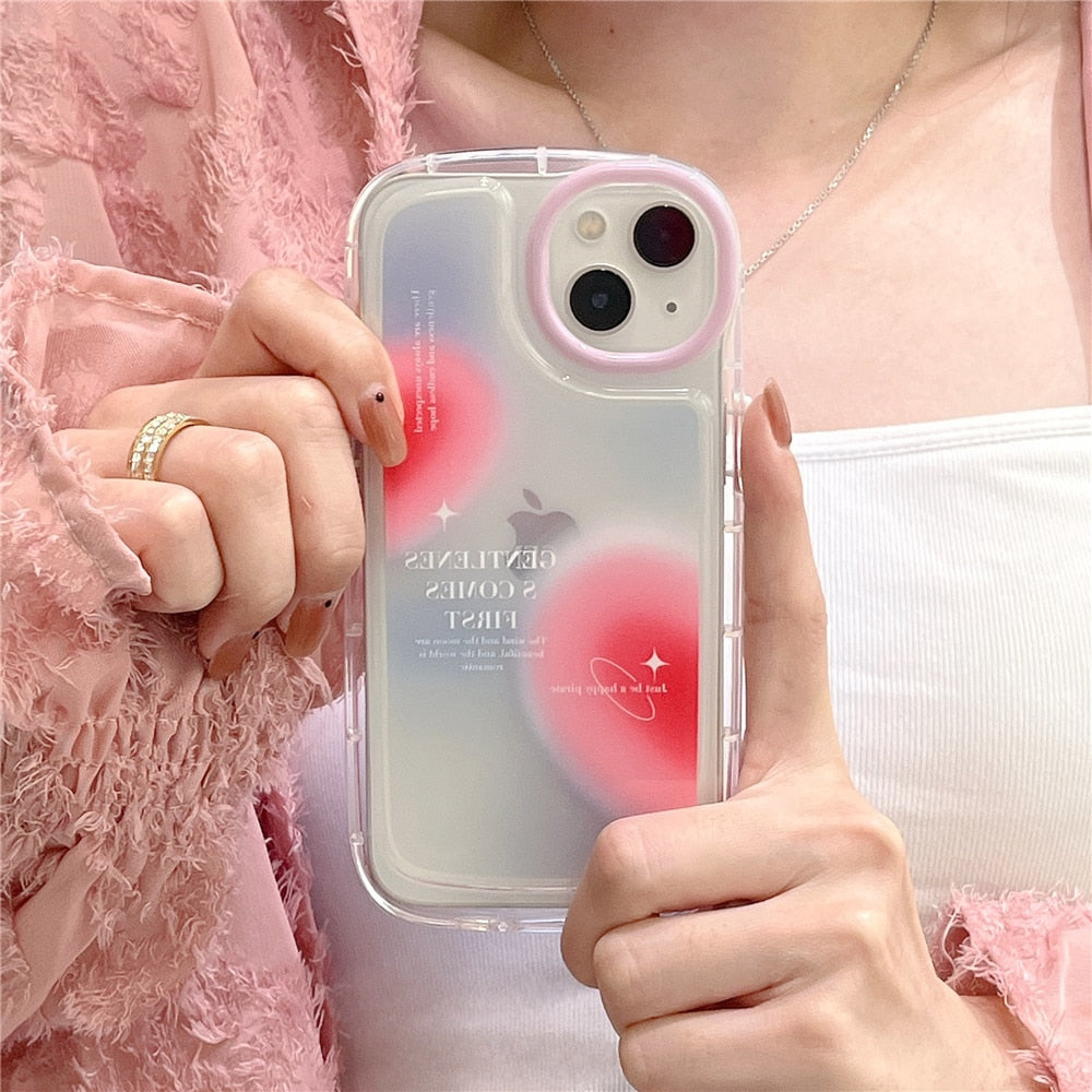 Anymob iPhone Case Blue Love Heart Transparent Soft Silicone Bumper Shockproof Clear Back Cover-Mobile Phone Cases-PEROZ Accessories