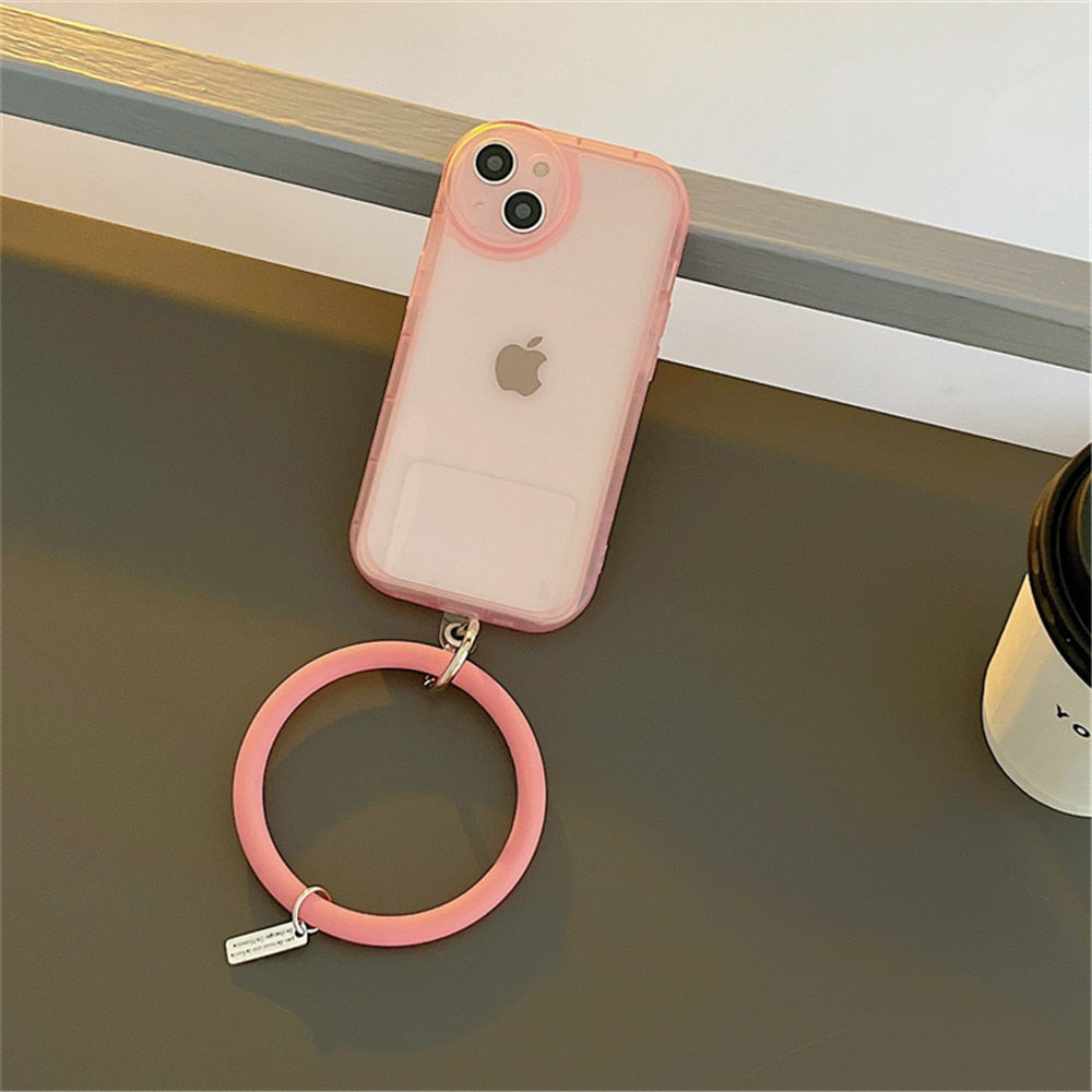 Anymob iPhone Blue Stylish Wristband Ring Clear Soft Phone Case Shockproof Bracelet Silicon Cover-Mobile Phone Cases-PEROZ Accessories