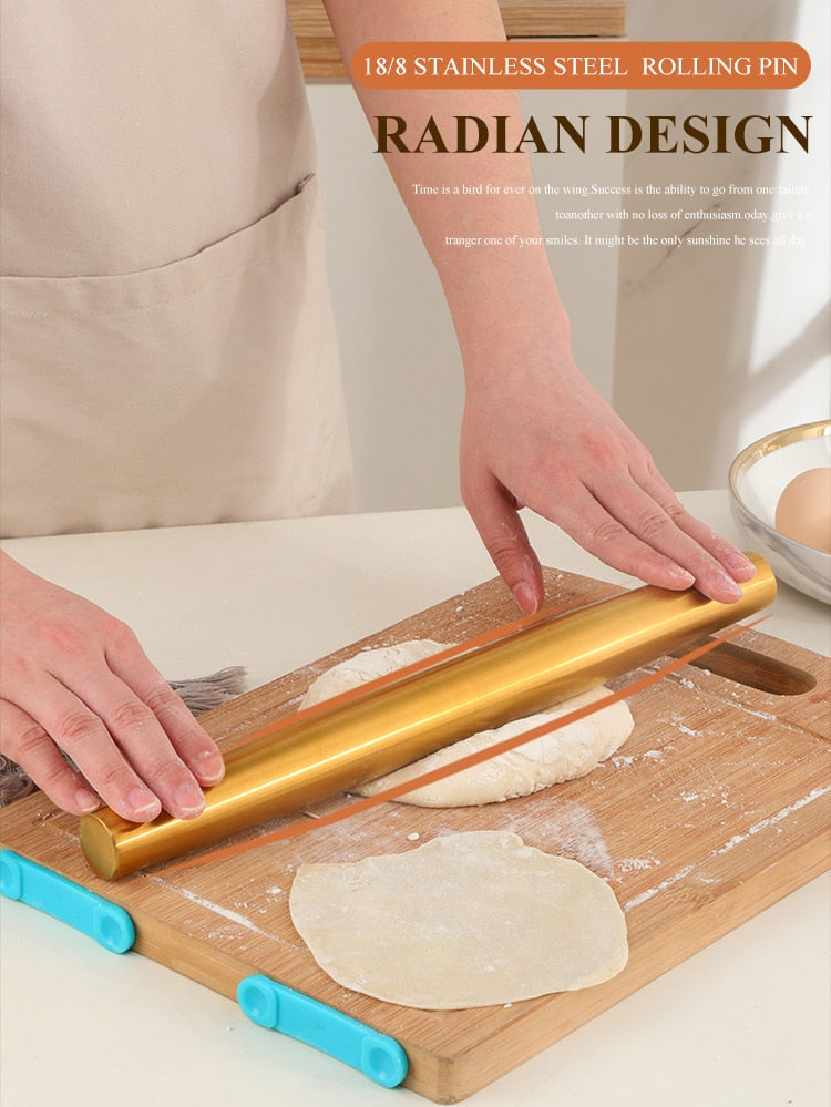Anygleam New Red Rainbow Stainless Steel 1 Pc Stainless Steel Rolling Pin for Buffet and Restaurant Kitchenware-Kitchen Tools & Utensils-PEROZ Accessories