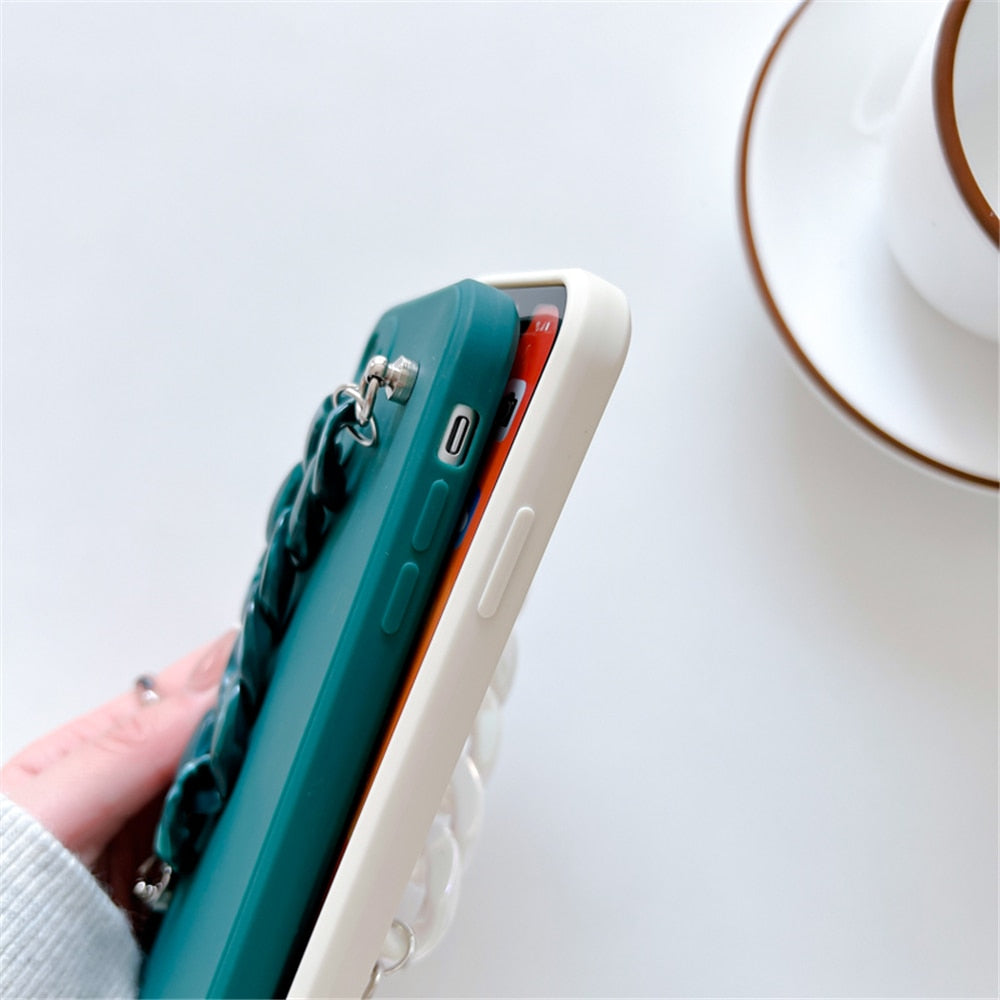 Anymob iPhone Case Dark Blue Marble Chain Soft Silicone Bracelet Phone Cover-Mobile Phone Cases-PEROZ Accessories