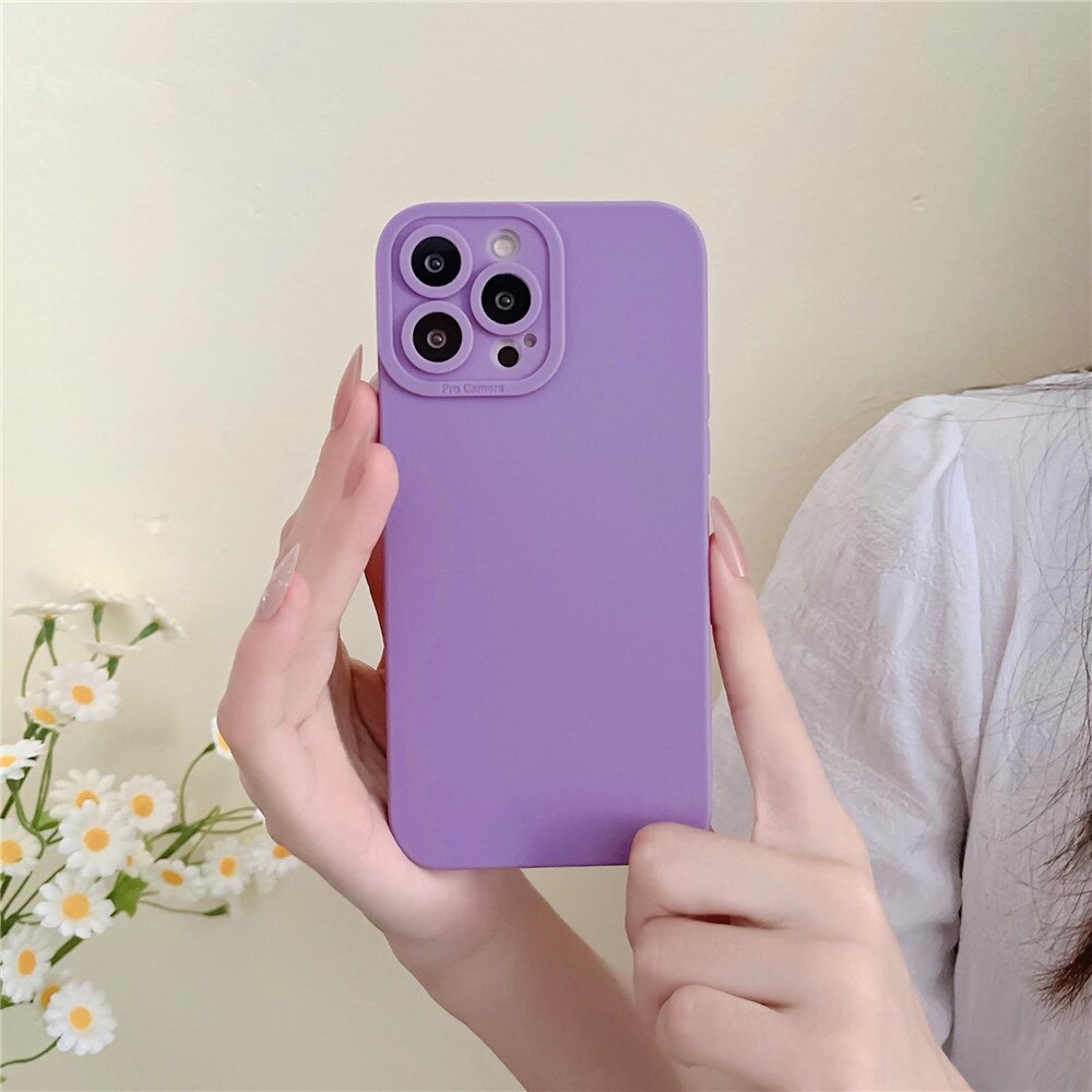 Anymob iPhone Case Blue Camera Protective Silicone Shockproof Soft Cover-Mobile Phone Cases-PEROZ Accessories