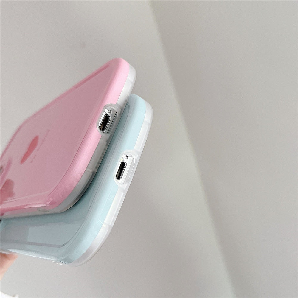 Anymob iPhone Case Pink Lovely Love Heart Soft Silicone Shockproof Bumper Camera Protection Cover-Mobile Phone Cases-PEROZ Accessories