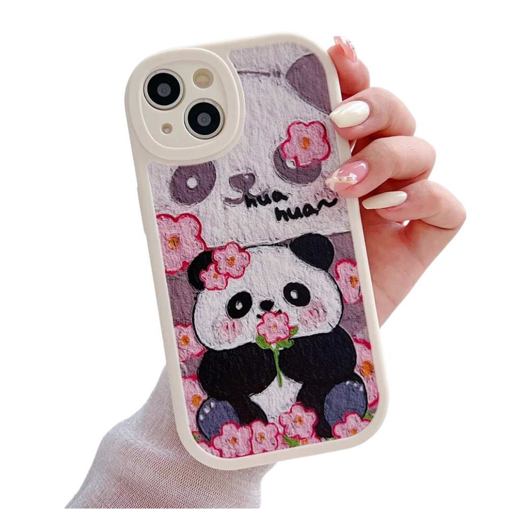 Anymob iPhone Case Shockproof Pink Cute Panda Phone Case Silicone Lens Protective Shockproof Cover-Mobile Phone Cases-PEROZ Accessories