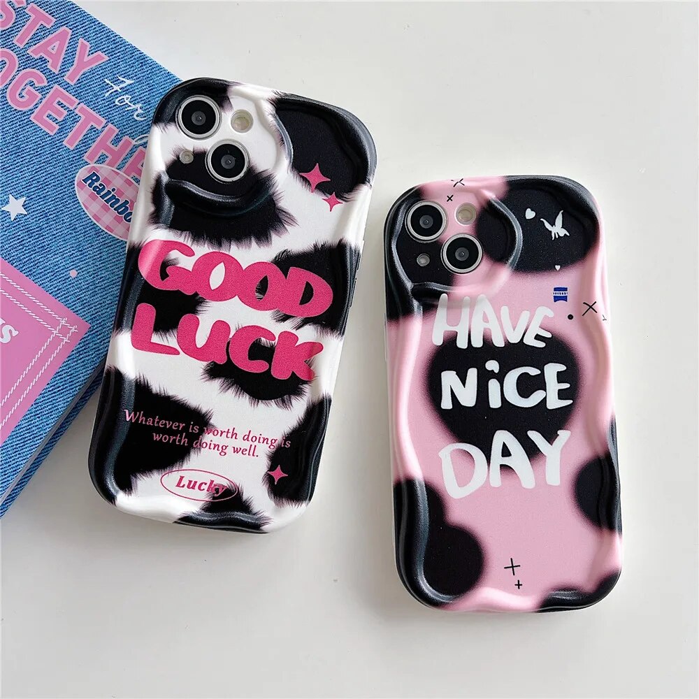 Anymob iPhone Case Shockproof White INS Graffiti Art Aesthetic Phone Case Lovely 3D Cream Soft Silicon Cover-Mobile Phone Cases-PEROZ Accessories