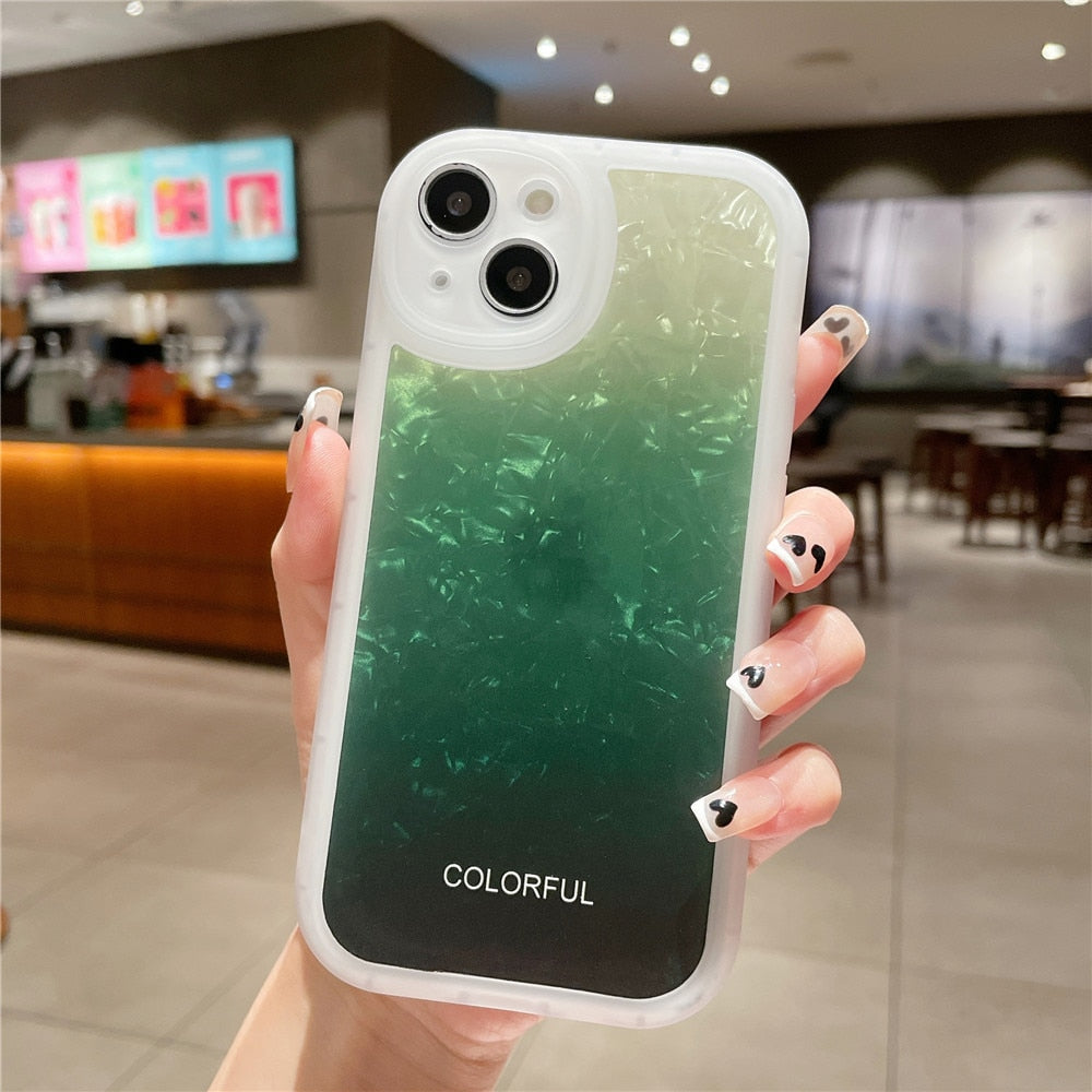 Anymob iPhone Case Violet Gradient Dream Shell Pattern Silicone Shockproof Back Cover-Mobile Phone Cases-PEROZ Accessories